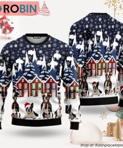 Boston Terrier Family Ugly Christmas Sweater