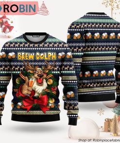 Brewdolph Reindeer Funny Ugly Christmas Sweater