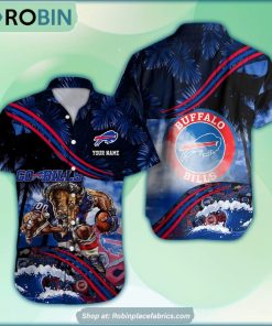 Buffalo Bills Mascot 3D Printed Summer Hawaiian Shirt Custom Buffalo Bills Mascot 3D Printed Summer Hawaiian Shirt Custom