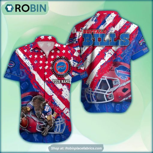 Buffalo Bills Mascot American Flag NFL Hawaiian Shirt