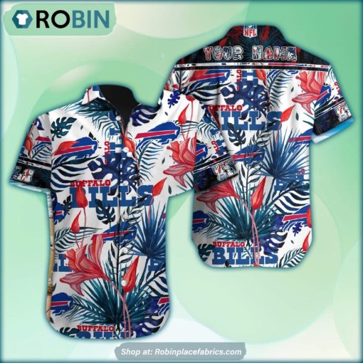 Buffalo Bills Tropical Leaf Pattern Hawaiian Shirt
