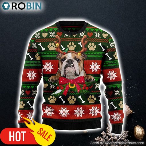 Bulldog Funny Bulldog Face Cute Gift Ugly Christmas Sweater Christmas Gift For Pet Lovers