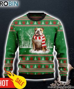 Bulldog Winter Tree Dog Lover Funny Family Ugly Christmas Sweater