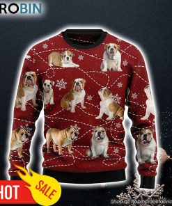 Bulldog Xmas Dog All Over Print Ugly Christmas Sweater Christmas Gift For Pet Lovers