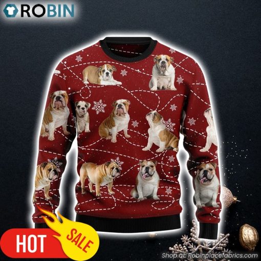 Bulldog Xmas Ugly Christmas Sweater Xmas Gifts For Dog Lovers Gift For Christmas