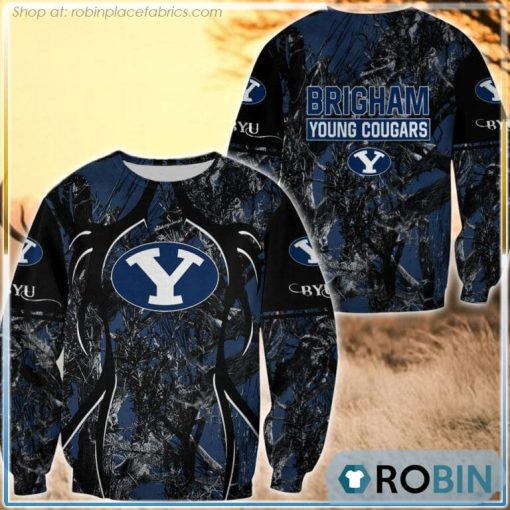 BYU Cougars  Hunting Pattern All Over Print Sweatshirt