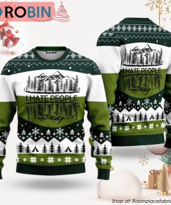 Camping I Hate People Ugly Christmas Sweater
