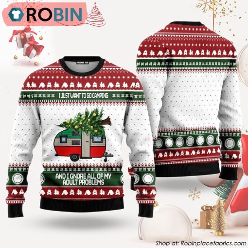 Camping Ugly Christmas Sweater