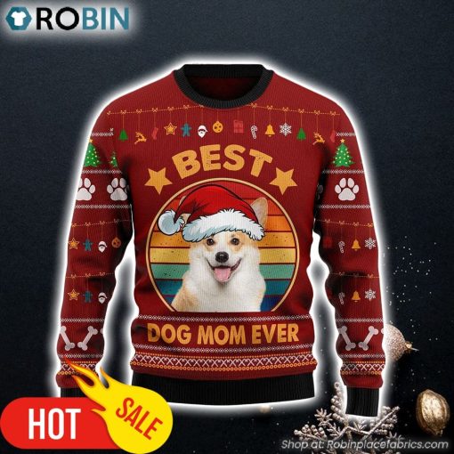 Cardigan Welsh Corgi Best Dog Mom Ever Ugly Christmas Sweater Gifts For Dog Lovers
