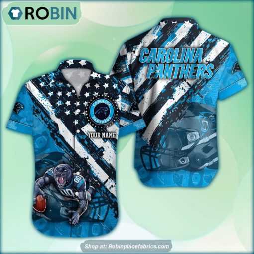 Carolina Panthers Mascot American Flag NFL Hawaiian Shirt