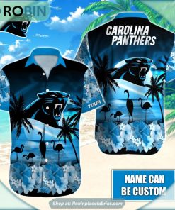 Carolina Panthers Mascot Palm NFL Hawaiian Shirt Carolina Panthers Mascot Palm NFL Hawaiian Shirt