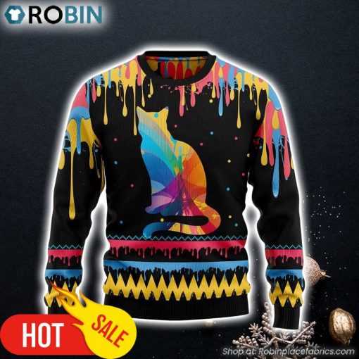 Cat Colorful Beauty Ugly Christmas Sweater Xmas Gifts For Dog Lovers Gift For Christmas