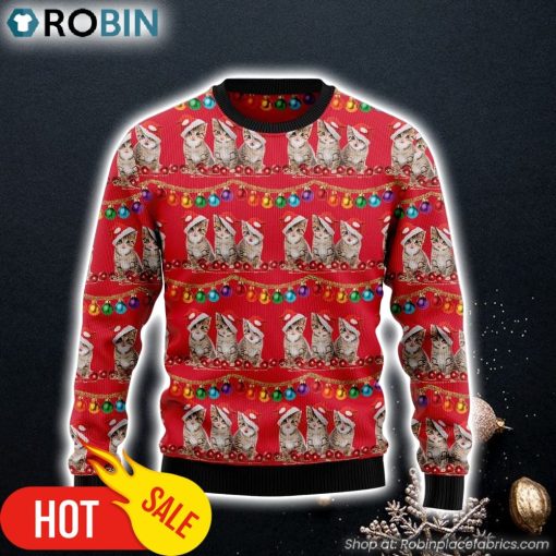 Cat Themed Kitten Ugly Christmas Sweater Xmas Gifts For Dog Lovers Gift For Christmas