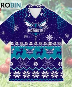 Charlotte Hornets Ugly Christmas Design Short Sleeve Shirt