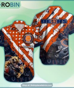 Chicago Bears Mascot American Flag NFL Hawaiian Shirt