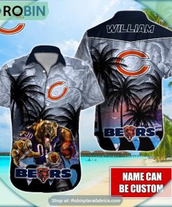 Chicago Bears Mascot Palm NFL Hawaiian Shirt Chicago Bears Mascot Palm NFL Hawaiian Shirt