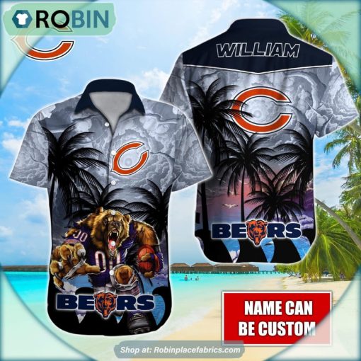 Chicago Bears Mascot Palm NFL Hawaiian Shirt