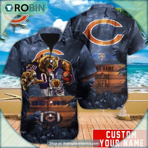 Chicago Bears Mascot Palm NFL Hawaiian Shirt Custom