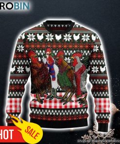 Chicken Under Snow Ugly Christmas Sweater, Perfect Gift and Outfit For Christmas Of Chicken Lovers