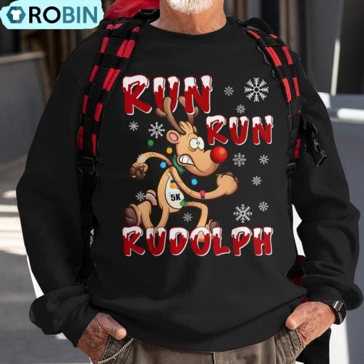 Christmas 5K Run Run Rudolph Holiday Team Running Outfit Ugly Christmas Sweatshirt