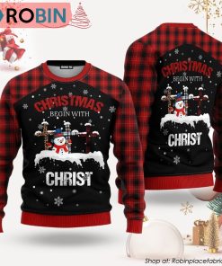 Christmas Begin With Christ Ugly Christmas Sweater