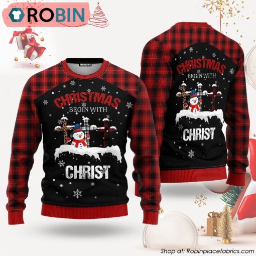 Christmas Begin With Christ Ugly Christmas Sweater