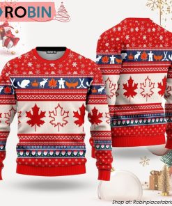 Christmas Canada Maple Leaf Ugly Christmas Sweater, Xmas Gifts