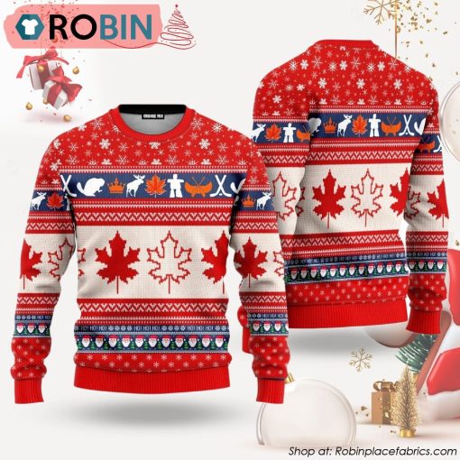 Christmas Canada Maple Leaf Ugly Christmas Sweater, Xmas Gifts