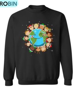 Christmas Earth Children Around The World Save Planet Xmas Ugly Christmas Sweatshirt