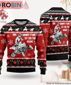 Christmas Four Wheel oh What Fun It Is To Ride Ugly Christmas Sweater