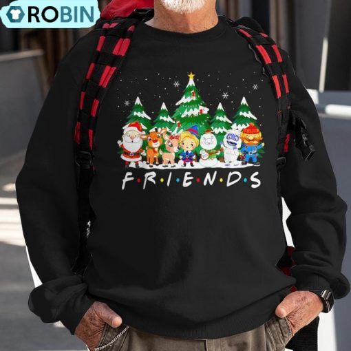 Christmas Friends Santa Rudolph Snowman Xmas Family Pajamas Ugly Christmas Sweatshirt