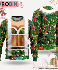 Christmas Funny Faux Bra Suit Ugly Christmas Sweater