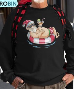 christmas-in-july-t-hawaiian-santa-floatie-summer-ugly-christmas-sweatshirt-1