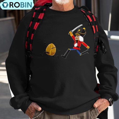 Christmas Nutcracker Sword Santa Hat T Ugly Christmas Sweatshirt