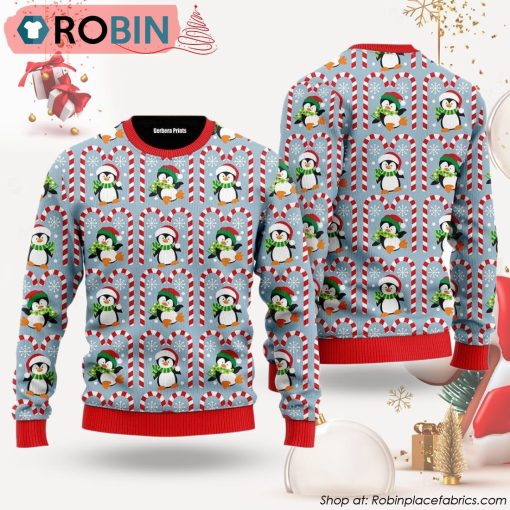 Christmas Penguin With Candy Ugly Christmas Sweater