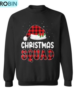 Christmas Squad Family Group Matching Red Plaid Santa Xmas Ugly Christmas Sweatshirt