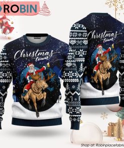 Christmas Town Santa Claus Rides Reindeer Ugly Christmas Sweater Christmas Town Santa Claus Rides Reindeer Ugly Christmas Sweater