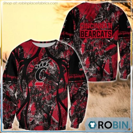 Cincinnati Bearcats Hunting Pattern All Over Print Sweatshirt