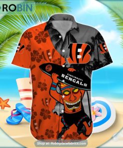 Cincinnati Bengals Mascot 3D Printed Summer Hawaiian Shirt