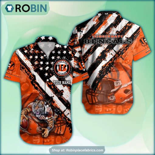 Cincinnati Bengals Mascot American Flag NFL Hawaiian Shirt