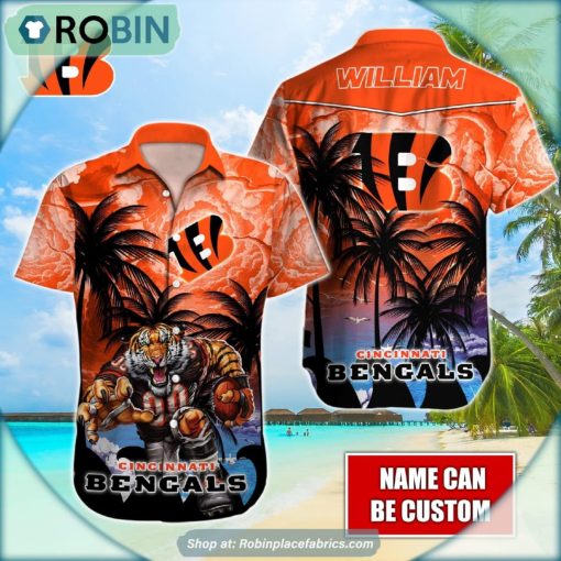 Cincinnati Bengals Mascot Palm NFL Hawaiian Shirt