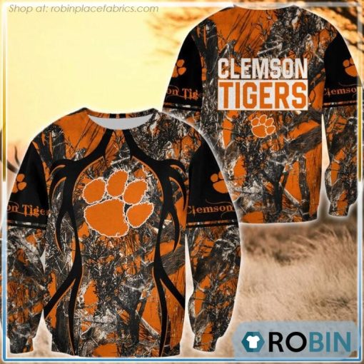 Clemson Tigers Hunting Pattern All Over Print Sweatshirt