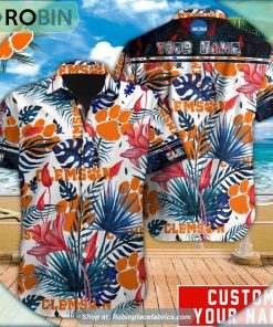 Clemson Tigers Tropical Design Hawaiian Shirt Clemson Tigers Tropical Design Hawaiian Shirt