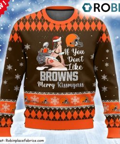 Cleveland Browns Kissmyass Ugly Christmas Sweatshirt, Sweater