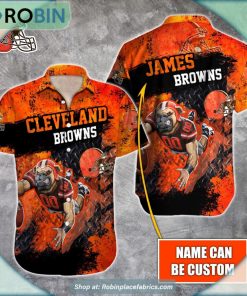 Cleveland Browns Mascot 3D Printed Summer Hawaiian Shirt Cleveland Browns Mascot 3D Printed Summer Hawaiian Shirt