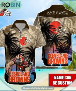 Cleveland Browns Mascot Palm NFL Hawaiian Shirt Cleveland Browns Mascot Palm NFL Hawaiian Shirt