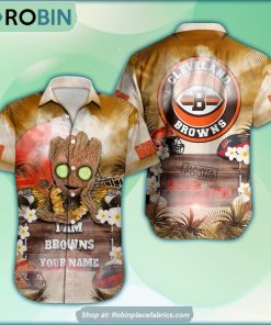 Cleveland Browns x Baby Groot Summer Hawaiian Shirt Cleveland Browns x Baby Groot Summer Hawaiian Shirt