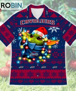 Cleveland Cavaliers Baby Yoda Star Wars Ugly Christmas Design Short Sleeve Shirt