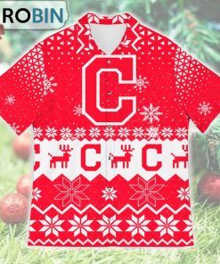 Cleveland Indians Ugly Christmas Design Short Sleeve Shirt
