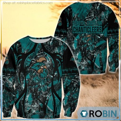 Coastal Carolina Chanticleers Hunting Pattern All Over Print Sweatshirt